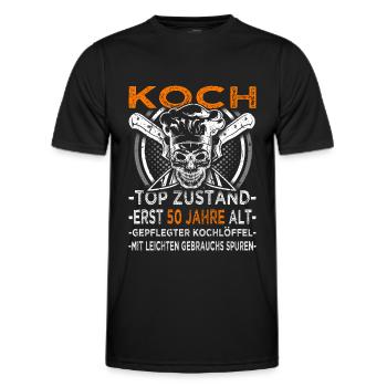 Küchenchef & Koch Top Zustand 50. Geburtstag - Männer Funktions-T-Shirt - Schwarz - Vorne - AI Model Male 178 dark (178cm)