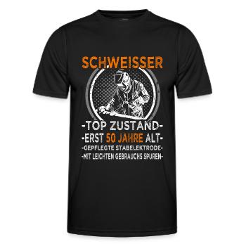 Schweisser - Top Zustand erst 50 Jahre - Schweißer - Männer Funktions-T-Shirt - Schwarz - Vorne - AI Model Male 178 dark (178cm)