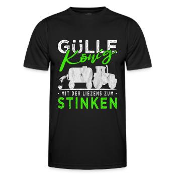 Güllekönig & Gülle Landwirt Sprüche Bauernhof - Männer Funktions-T-Shirt - Schwarz - Vorne - AI Model Male 178 dark (178cm)