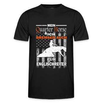 Mein Quarter Horse und ich - Westernreiten - Männer Funktions-T-Shirt - Schwarz - Vorne - AI Model Male 178 dark (178cm)