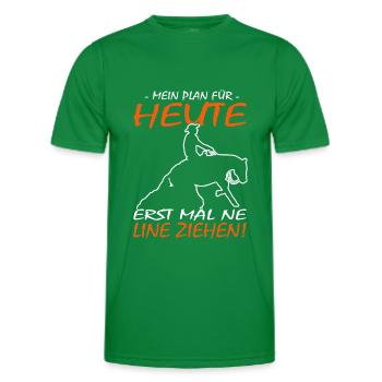 Mein Plan für heute Westernreiten - Reining Pferd - Männer Funktions-T-Shirt - Kelly Green - Vorne - AI Model Male 178 dark (178cm)