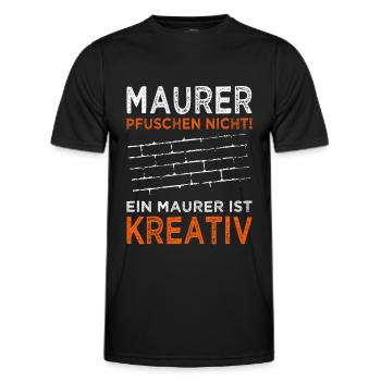Maurer - Handwerker - Baustelle - Heimwerker - Männer Funktions-T-Shirt - Schwarz - Vorne - AI Model Male 178 dark (178cm)