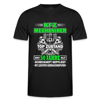 KFZ Mechaniker erst 50 Jahre - Tuning - Männer Funktions-T-Shirt - Schwarz - Vorne - AI Model Male 178 dark (178cm)