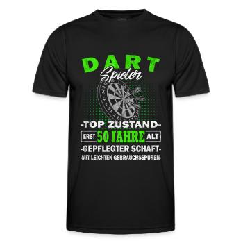 Dartspieler 50 Jahre - Dartkönig - Dart - Männer Funktions-T-Shirt - Schwarz - Vorne - AI Model Male 178 dark (178cm)