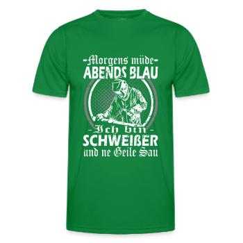Schweißer - Schweißerspruch - Metallbau - Männer Funktions-T-Shirt - Kelly Green - Vorne - AI Model Male 178 dark (178cm)