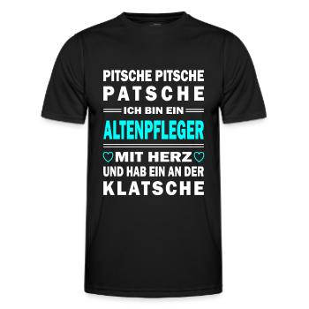 Altenpfleger - Pflegekraft - Pfleger - Männer Funktions-T-Shirt - Schwarz - Vorne - AI Model Male 178 dark (178cm)
