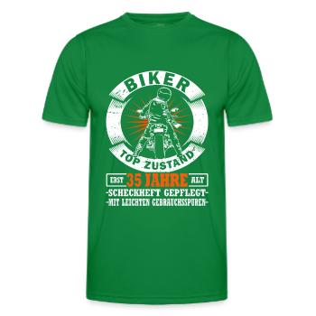 Motorradfahrer & Biker 35. Geburtstag - Männer Funktions-T-Shirt - Kelly Green - Vorne - AI Model Male 178 dark (178cm)