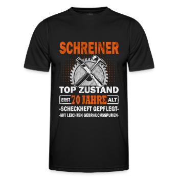Schreiner erst 70 Jahre - Tischler - Drechsler - Männer Funktions-T-Shirt - Schwarz - Vorne - AI Model Male 178 dark (178cm)