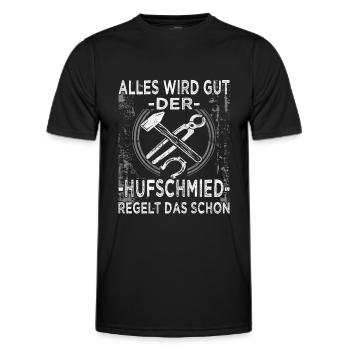 Hufschmied - Westernreiten - Dressurreiten - Männer Funktions-T-Shirt - Schwarz - Vorne - AI Model Male 178 dark (178cm)