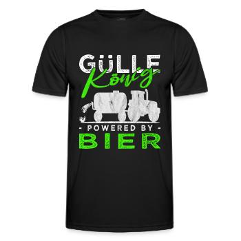Güllekönig & Gülle Landwirt Sprüche Bauernhof - Männer Funktions-T-Shirt - Schwarz - Vorne - AI Model Male 178 dark (178cm)