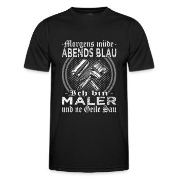 Morgens müde Abends blau - Maler und Lackierer - Männer Funktions-T-Shirt - Schwarz - Vorne - AI Model Male 178 dark (178cm)