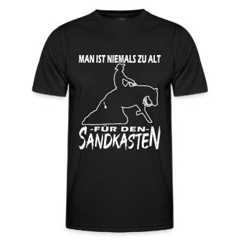 Westernreiten - Westernpferd - Reining - Männer Funktions-T-Shirt - Schwarz - Vorne - AI Model Male 178 dark (178cm)