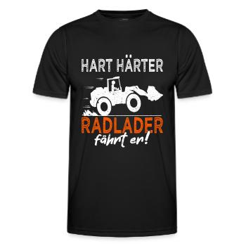Radlader - Radladerfahrer - Baustelle - Männer Funktions-T-Shirt - Schwarz - Vorne - AI Model Male 178 dark (178cm)
