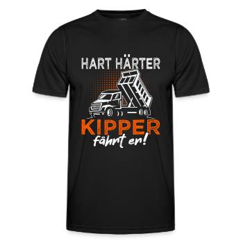 Kipper fährt er - Kipperfahrer - Muldenkipper - Männer Funktions-T-Shirt - Schwarz - Vorne - AI Model Male 178 dark (178cm)