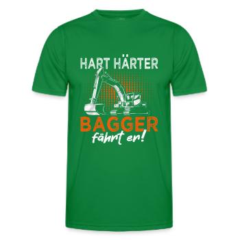 Bagger fährt er - Baggerfahrer - Baustelle - Männer Funktions-T-Shirt - Kelly Green - Vorne - AI Model Male 178 dark (178cm)
