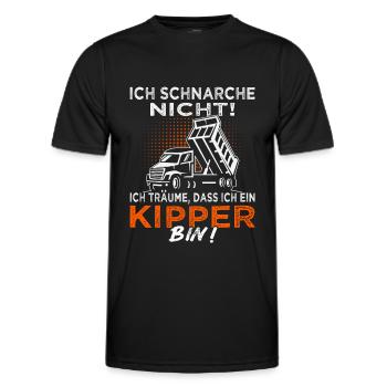 Kipper - Kipperfahrer - Muldenkipper - Männer Funktions-T-Shirt - Schwarz - Vorne - AI Model Male 178 dark (178cm)