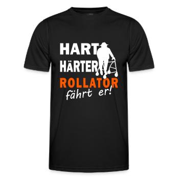 Hart Härter Rollator - Geriatric Nurses - Retirement Home - Men's Functional T-Shirt - black - Front - AI Model Male 178 dark (178cm)