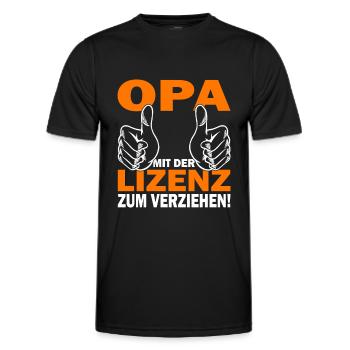 Ich bin der Opa - Großvater - Großeltern - Männer Funktions-T-Shirt - Schwarz - Vorne - AI Model Male 178 dark (178cm)