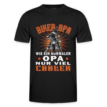 Biker Opa - Motorradfahrer - Motorrad - Männer Funktions-T-Shirt - Schwarz - Vorne - AI Model Male 178 dark (178cm)