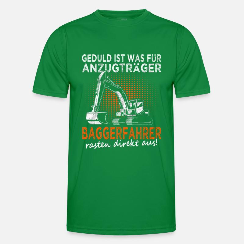 Excavators, construction site, excavator drivers snap out directly Men's Functional T-Shirt