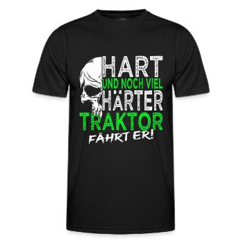 Bauern - Landwirt - Traktoren fährt er - Männer Funktions-T-Shirt - Schwarz - Vorne - AI Model Male 178 dark (178cm)
