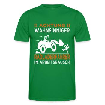 Achtung Radladerfahrer - Radlader - Baustelle - Männer Funktions-T-Shirt - Kelly Green - Vorne - AI Model Male 178 dark (178cm)