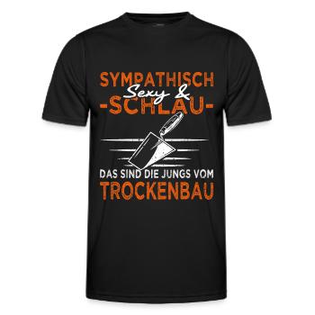 Trockenbau - Innenausbau - Stuckateur - Hausbau - Männer Funktions-T-Shirt - Schwarz - Vorne - AI Model Male 178 dark (178cm)