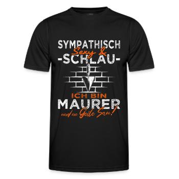 Maurer - Handwerker - Baustelle - Heimwerker - Männer Funktions-T-Shirt - Schwarz - Vorne - AI Model Male 178 dark (178cm)