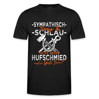 Hufschmied Pferd Reiterin Westernreiten - Männer Funktions-T-Shirt - Schwarz - Vorne - AI Model Male 178 dark (178cm)
