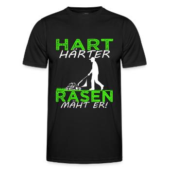 Rasen mähen - Rasenpflege - Gärtner - Platzwart - Männer Funktions-T-Shirt - Schwarz - Vorne - AI Model Male 178 dark (178cm)
