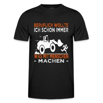 Beruflich wollte ich schon immer - Radladerfahrer - Männer Funktions-T-Shirt - Schwarz - Vorne - AI Model Male 178 dark (178cm)