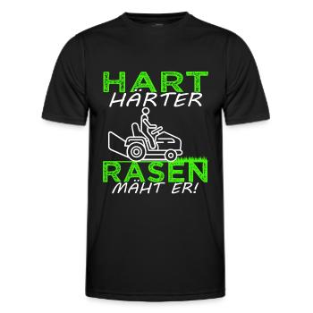 Rasen mähen - Rasenpflege - Gärtner - Platzwart - Männer Funktions-T-Shirt - Schwarz - Vorne - AI Model Male 178 dark (178cm)