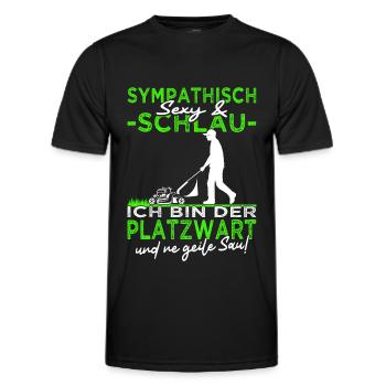 Platzwart - Rasen mähen - Rasenpflege- Gärtner - Männer Funktions-T-Shirt - Schwarz - Vorne - AI Model Male 178 dark (178cm)