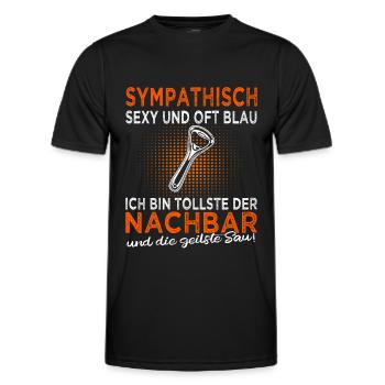 Nachbar - Nachbarin - Nachbarschaftsgeschenk - Männer Funktions-T-Shirt - Schwarz - Vorne - AI Model Male 178 dark (178cm)