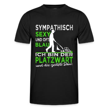 Platzwart - Rasen mähen - Rasenpflege- Gärtner - Männer Funktions-T-Shirt - Schwarz - Vorne - AI Model Male 178 dark (178cm)