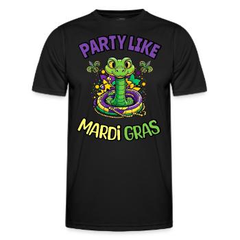 Party Wie Mardi Gras Snake Beads Fun Fest - Männer Funktions-T-Shirt - Schwarz - Vorne - AI Model Male 178 dark (178cm)