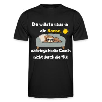 Fun Design-Geschenkidee-Lustiges Design - Faultier - Männer Funktions-T-Shirt - Schwarz - Vorne - AI Model Male 178 dark (178cm)