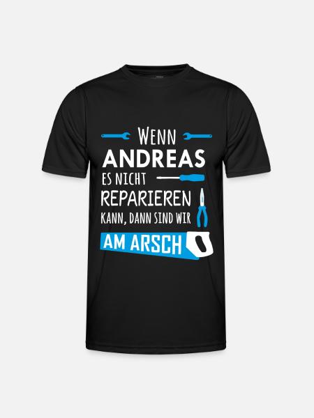 Lustiger Heimwerker und Handwerker Spruch Andreas - Männer Funktions-T-Shirt - Schwarz
