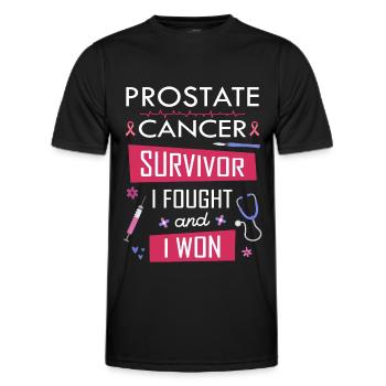 Prostate cancer survivor, I fought and I won - Men's Functional T-Shirt - black - Front - AI Model Male 178 dark (178cm)