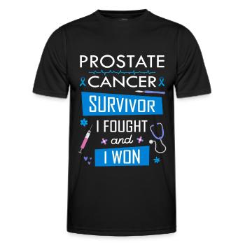 Prostate cancer survivor, I fought and I won - Men's Functional T-Shirt - black - Front - AI Model Male 178 dark (178cm)