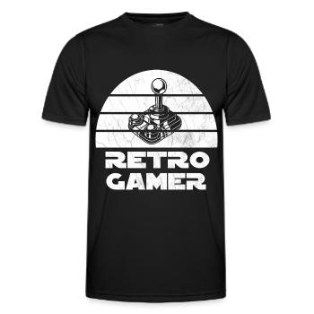 Retro Gamer Design mit Joystick - Männer Funktions-T-Shirt - Schwarz - Vorne - AI Model Male 178 dark (178cm)