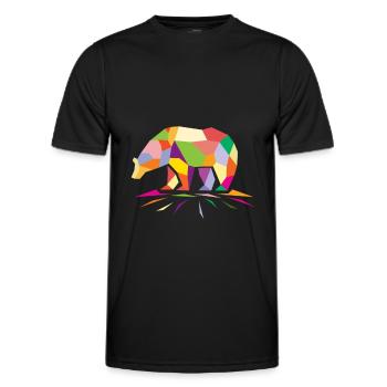 Polygon Bär - Männer Funktions-T-Shirt - Schwarz - Vorne - AI Model Male 178 dark (178cm)