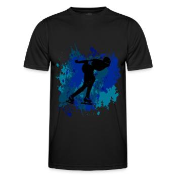 Speed skater design - Men's Functional T-Shirt - black - Front - AI Model Male 178 dark (178cm)