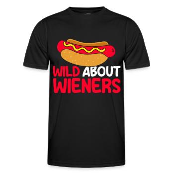 Crazy Viennese Hot Dog Gift - Men's Functional T-Shirt - black - Front - AI Model Male 178 dark (178cm)
