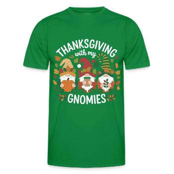 Thanksgiving mit meinen Gnomies Lustiges Shirt - Männer Funktions-T-Shirt - Kelly Green - Vorne - AI Model Male 178 dark (178cm)