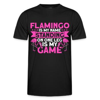 Flamingo est mon nom Cadeau pour amputés - T-shirt sport Homme - noir - Devant - AI Model Male 178 dark (178cm)