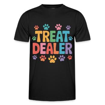 Treat DealerFunny Dog Design - Men's Functional T-Shirt - black - Front - AI Model Male 178 dark (178cm)