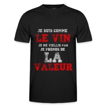 Je Suis Comme Le Vin - T-shirt sport Homme - noir - Devant - AI Model Male 178 dark (178cm)
