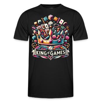 Game Ruler: Crown, Cards and Dice - Men's Functional T-Shirt - black - Front - AI Model Male 178 dark (178cm)