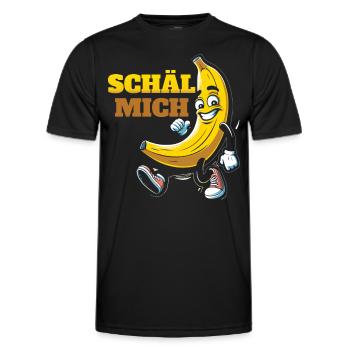Freche Banane - Schäl mich - Männer Funktions-T-Shirt - Schwarz - Vorne - AI Model Male 178 dark (178cm)